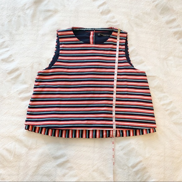 ☘️ Zara Stripe Crop Top Size Large - Picture 4 of 8